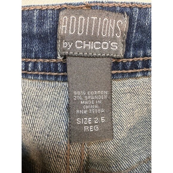 Additions By Chicos Womens Bootcut Jeans Size 14 (2.5) Reg Blue Denim Stretch - Picture 2 of 10
